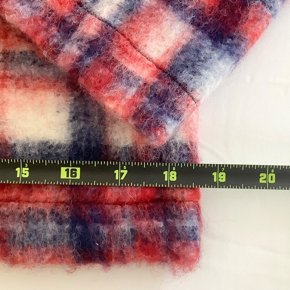 Madewell Nicolette Brushed Plaid Popover Top XS Wool Blend Pockets - Picture 7 of 13